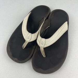 Olukai Ohana Womens White Slip On Beachy Outdoor Flip Flop Sandals Size 9